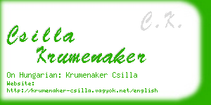 csilla krumenaker business card